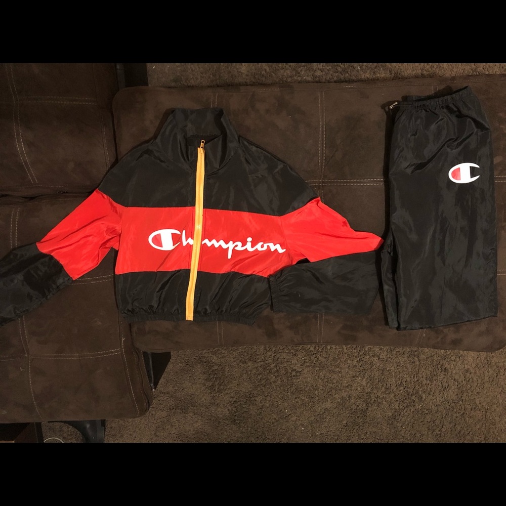 Champion crop top jacket and drawstring pants